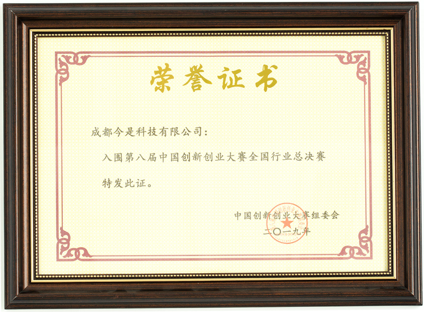 中国创新创业大赛全国总决赛入围奖